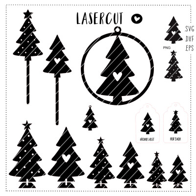 Lasercut Tannenbäumchen SVG DXF EPS