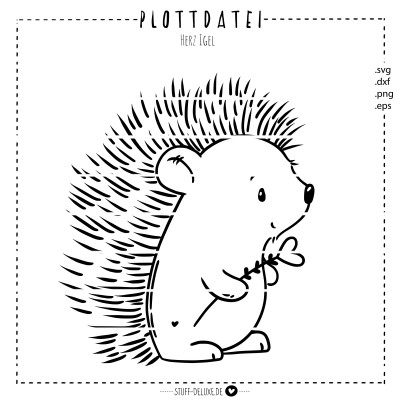 Herz Igel Plottervorlage/Laserdatei 