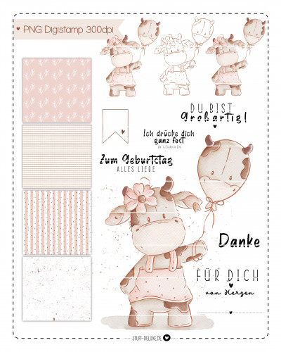 Digistamp + Digipaper Set Milli Muuh