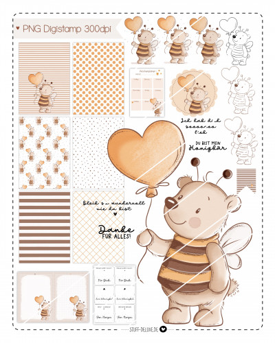 Digistamp + Digipaper Set Bienenbär