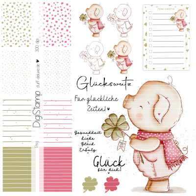 Digistamp + Digipaper Set Glückswutz 