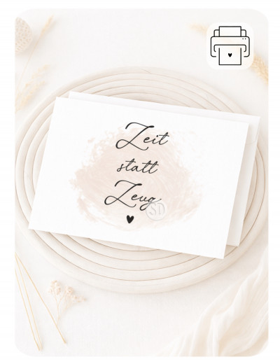 DIGITAL PRINT PDF A6 Klappkarte ZEIT statt ZEUG