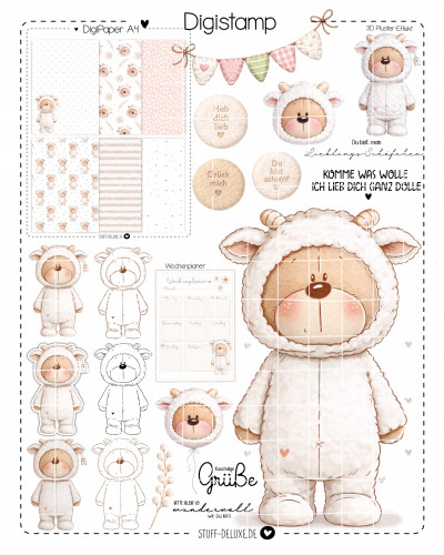 Digistamp + Digipaper Set Sheepy Bear