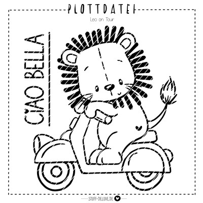 Leo on Tour Plottervorlage (einfarbig) 