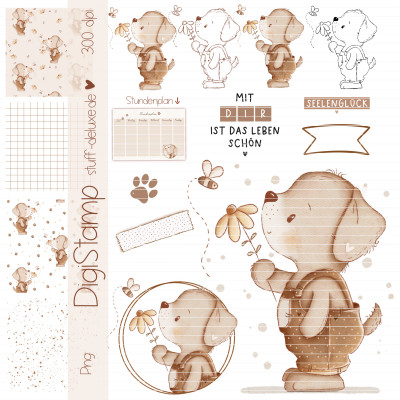 Digistamp + Digipaper Set Be happy Kalle 