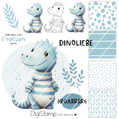 Digistamp + Digipaper  Set Dinoliebe