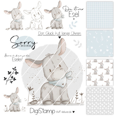 Digistamp + Digipaper Set Eselchen 