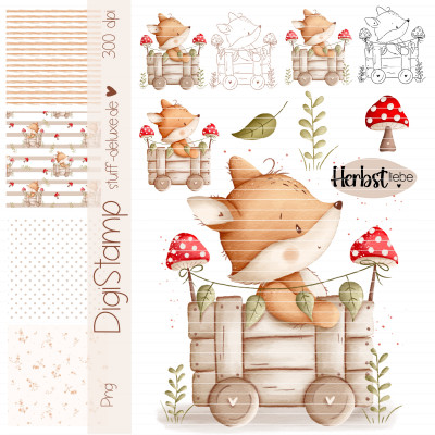 Digistamp + Digipaper Set Fuchsi unterwegs