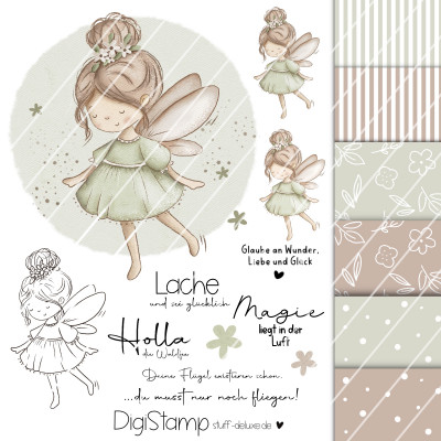 Digistamp + Digipaper Set kleine Fee