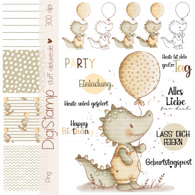 Digistamp + Digipaper Set Kroko Karlchen