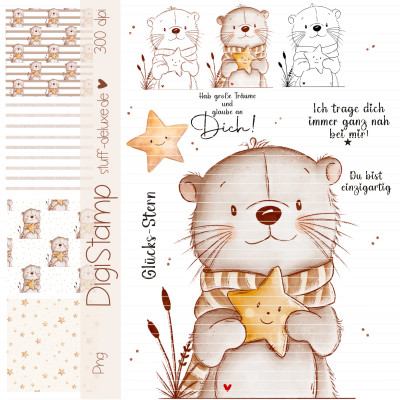 Digistamp + Digipaper Set Otti mit Stern 