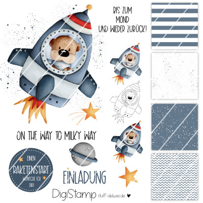 Digistamp + Digipaper  Set Raketenotter Ottfried