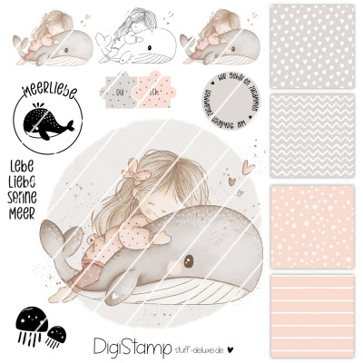 Digistamp + Digipaper  Set Walli und Mia